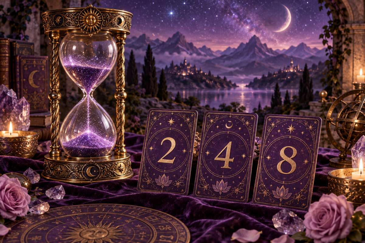 A clock and a numeral beside a candle